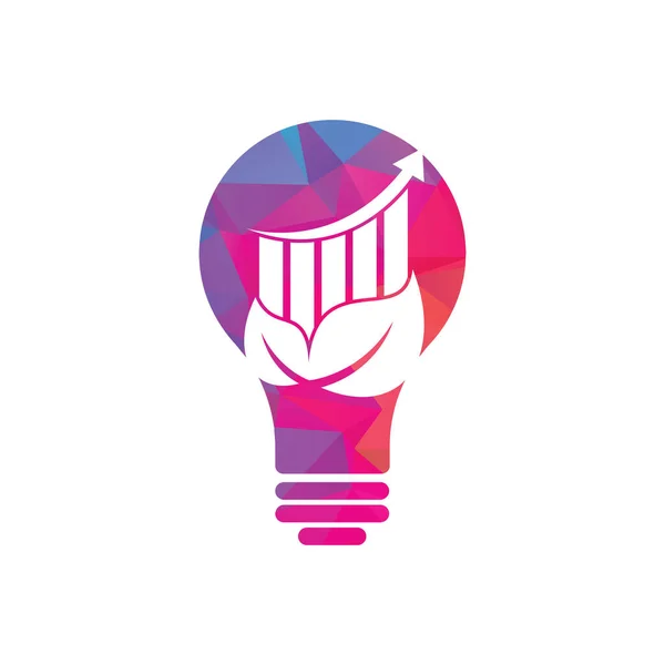 Шаблон Логотипу Фінансової Лампочки Вектор Піктограми Логотипу Статистики Природи — стоковий вектор