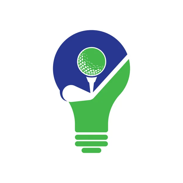 Stick Golf Bulb Shape Concept Logo Design Vector Template Golf — Stockvektor