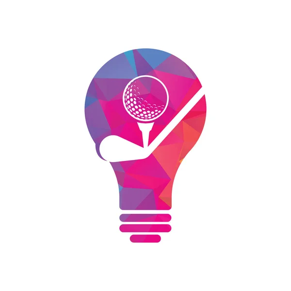 Stick Golf Glühbirnenform Konzept Logo Design Vektor Vorlage Golf Logo — Stockvektor