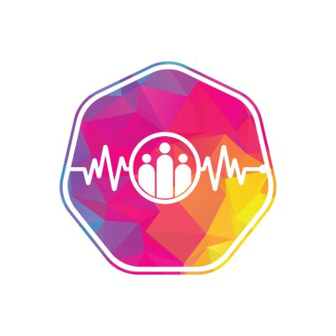 İnsanlar logoyu yener. Ortak logo şablonu vektör illüstrasyonunu tasarlar. İnsanlar Simgeyi Döver.