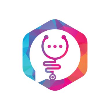 Medical chat and talk vector logo design. Doctor help and consult logo concept.