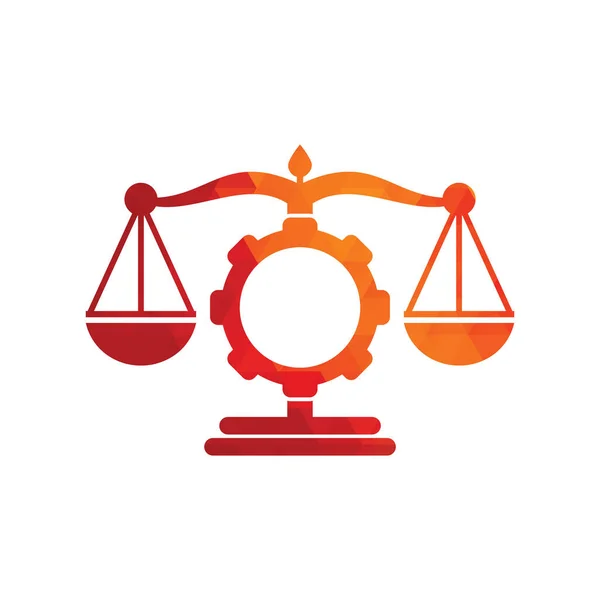 Endüstriyel Hukuk Firması Vektör Logosu Tasarımı Vites Logosu Tasarım Şablonuna — Stok Vektör