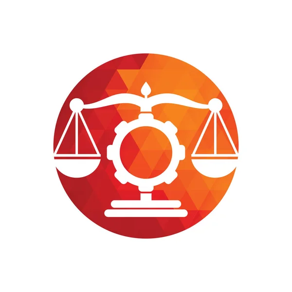 Endüstriyel Hukuk Firması Vektör Logosu Tasarımı Vites Logosu Tasarım Şablonuna — Stok Vektör