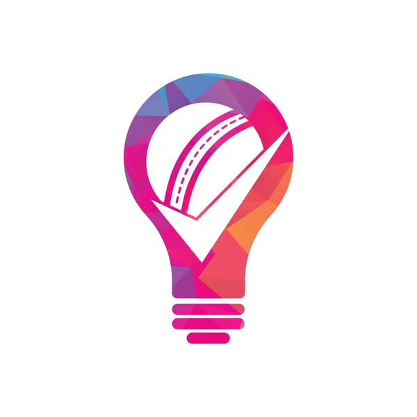Check Cricket Bulb Shape Concept Vector Logo Design Cricket Ball — 图库矢量图片