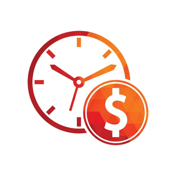 Піктограма Шаблону Дизайну Логотипу Часового Долара Час Грошова Концепція Годинник — стоковий вектор