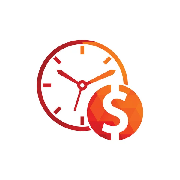 Modèle Logo Dollar Temps Icône Temps Est Concept Argent Horloge — Image vectorielle