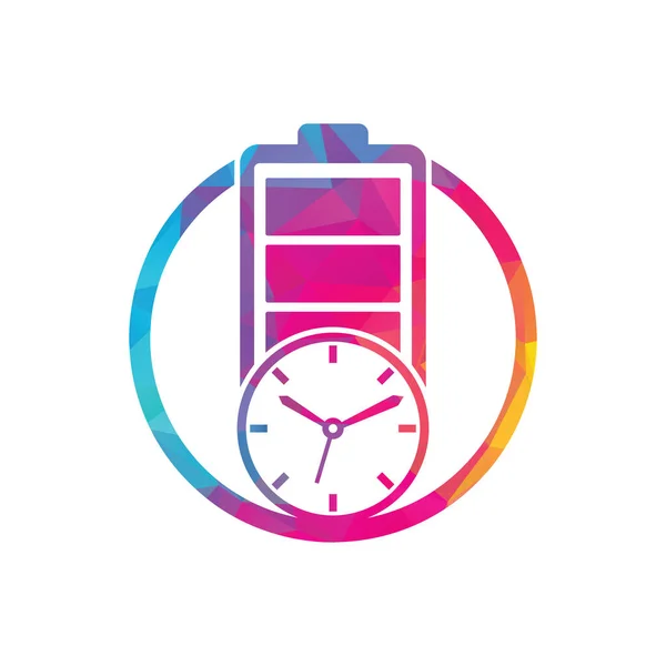 Battery Time Logo Design Template Speed Charge Energy Logo Vector — Stock vektor