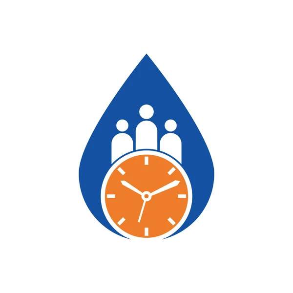 People Time Drop Shape Concept Logo Time Successful Health Logo — стоковый вектор