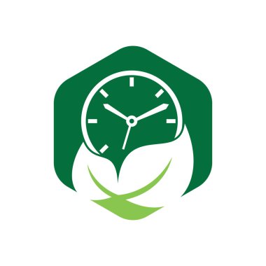 Doğa zaman vektör logosu tasarım şablonu. Enerji zamanı ve diyet zamanı logosu.
