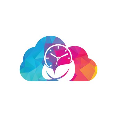 Nature time cloud shape concept vector logo design template. Energy time and diet time logo concept.