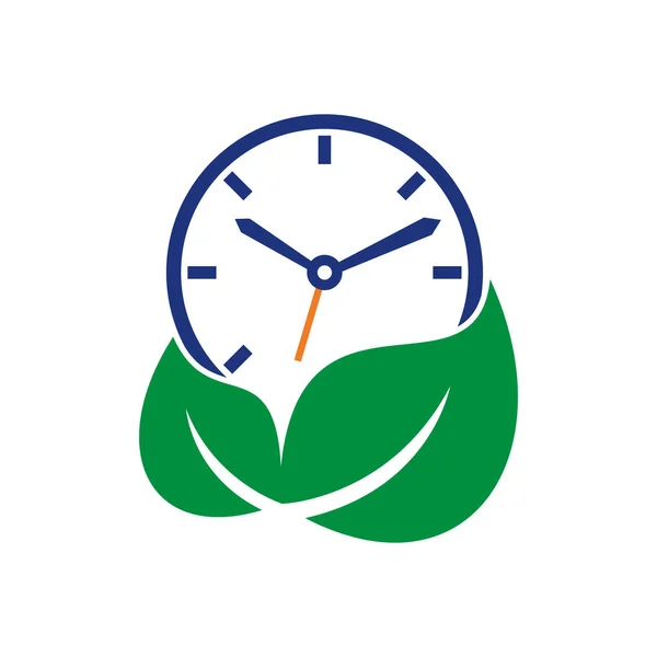 Modelo Design Logotipo Vetor Tempo Natureza Tempo Energia Dieta Tempo — Vetor de Stock