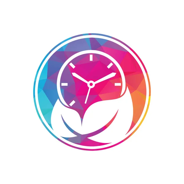 Nature Time Vector Logo Design Template Energy Time Diet Time — ストックベクタ