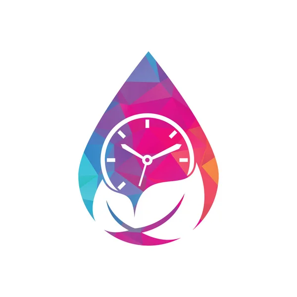 Nature Time Drop Shape Concept Vector Logo Design Template Energy — Vector de stock