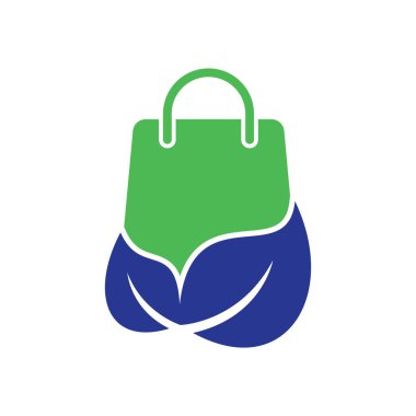 Leaf bag logo design icon template. Bag leaves recycle logo vector icon. eco green leaf organic shopping bag logo template illustration