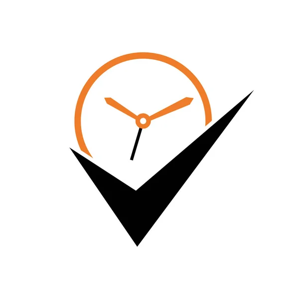Check Time Logo Design Template Stopwatch Logo — Vector de stock