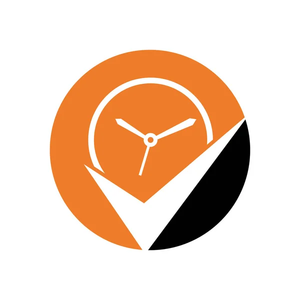 Check Time Logo Design Template Stopwatch Logo — Vector de stock