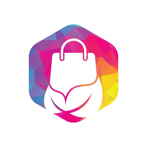 Leaf Bag Logo Design Icon Template Bag Leaves Recycle Logo — Stockvektor