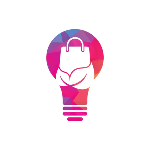 Leaf Bag Bulb Shape Concept Logo Design Icon Template Eco — 图库矢量图片
