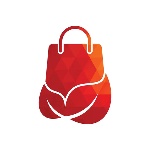 Leaf Bag Logo Design Icon Template Bag Leaves Recycle Logo — Stockvektor