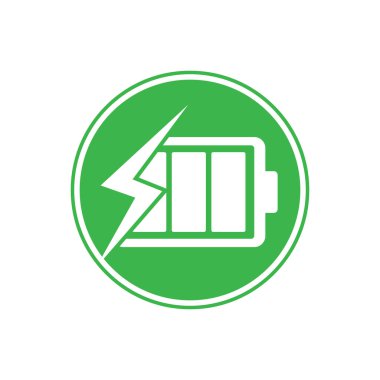 Battery Charging vector icon. Quick and fast charge logo icon.