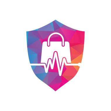 Pulse Shop Logo Template Design Vector. Health Bag Logo designs concept vector. Health Shop logo template