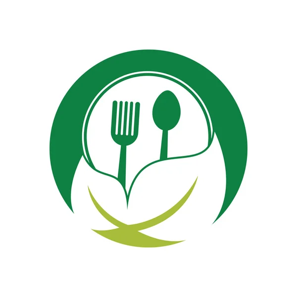 Healthy Food Logo Template Nature Organic Food Logo Design — Stock Vector