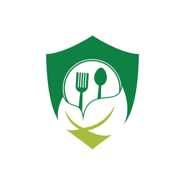 Healthy Food Logo Template Nature Organic Food Logo Design — Stock Vector