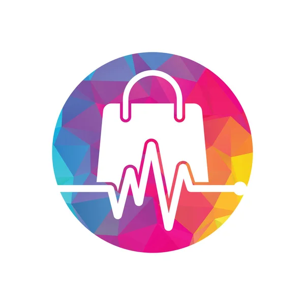 Pulse Shop Logo Template Design Vector Health Bag Logo Designs — Stockvektor