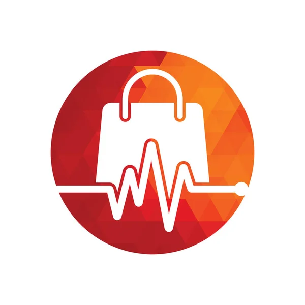 Pulse Shop Logo Template Design Vector Health Bag Logo Designs — Stockvektor