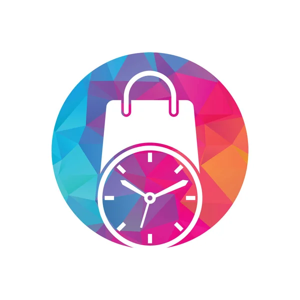 Alışveriş Zamanı Vektör Logo Tasarım Şablonu — Stok Vektör