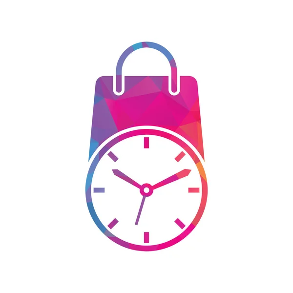 Alışveriş Zamanı Vektör Logo Tasarım Şablonu — Stok Vektör