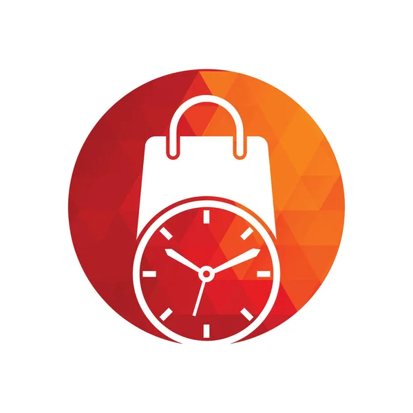 Shopping Time Vector Logo Design Template — 스톡 벡터