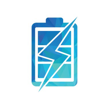 Power Battery Logo Design Template. Battery fast Charge logo design. Battery power and flash lightning bolt logo icon.