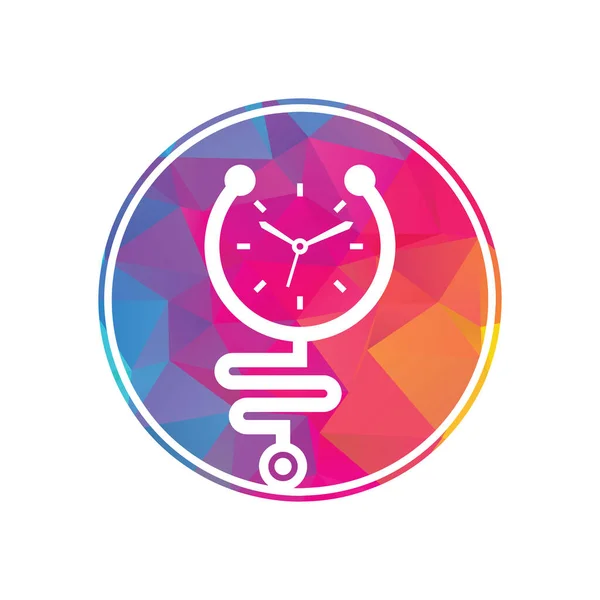 Time Stethoscope Vector Logo Design Template Health Medical Pharmacy Logo — Stok Vektör