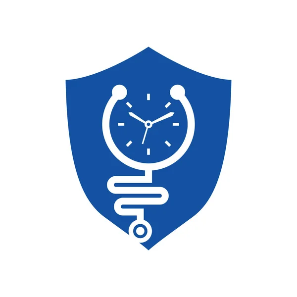 Time Stethoscope Vector Logo Design Template Health Medical Pharmacy Logo — ストックベクタ