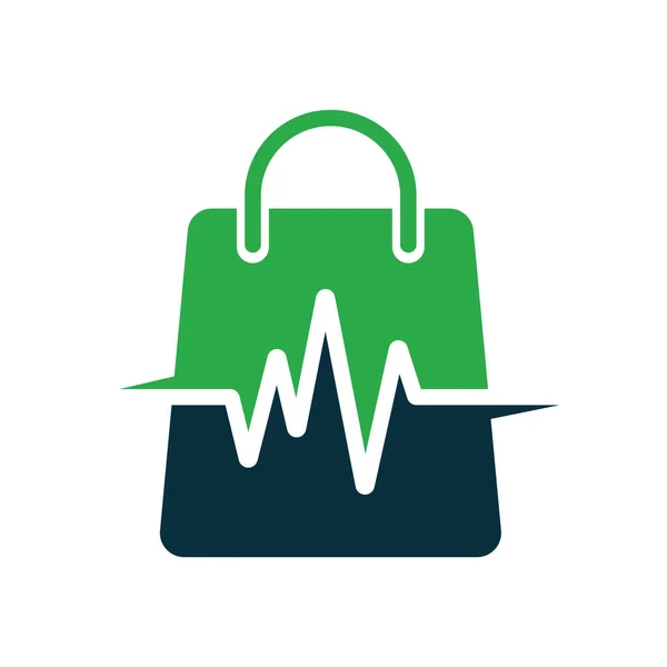 Pulse Shop Logo Template Design Vector Health Bag Logo Designs — Vector de stock
