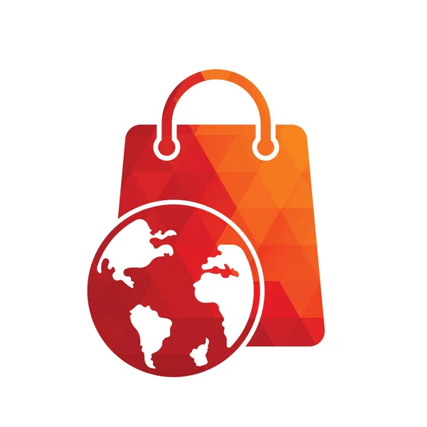 World Shop Logo Template Design Vector Earth Sale Symbol Icon — Stockvektor