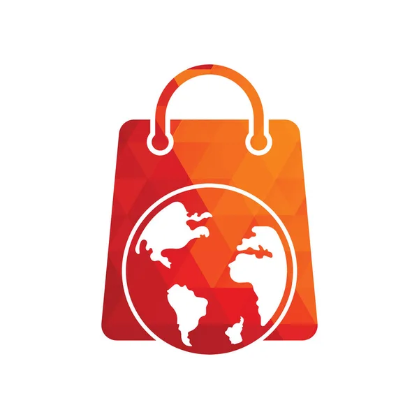 World Shop Logo Template Design Vector Earth Sale Symbol Icon — Stockvektor