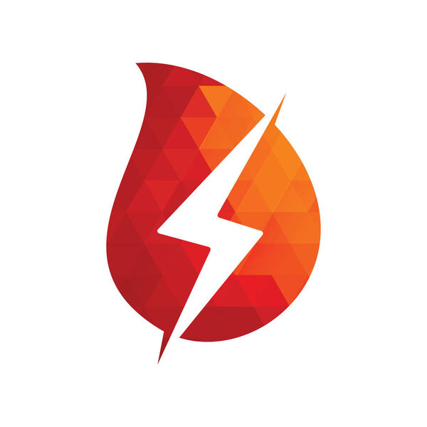 Thunder drop logo design icon vector.