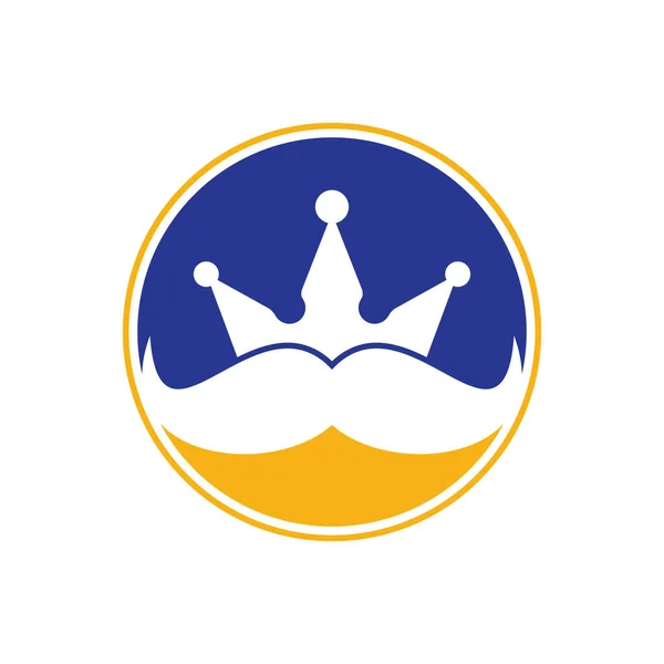 Мастех Король Векторний Дизайн Логотипу Елегантний Стильний Логотип Корони Вусів — стоковий вектор