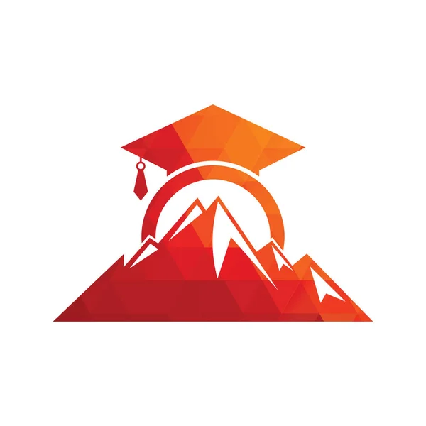 Modello Icona Progettazione Logo Educazione Montagna Berretto Educazione Montagna Logo — Vettoriale Stock