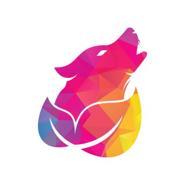 Yaprak Kurt logosu tasarımı. Doğa kurdu logo tasarımı ikon vektörü.
