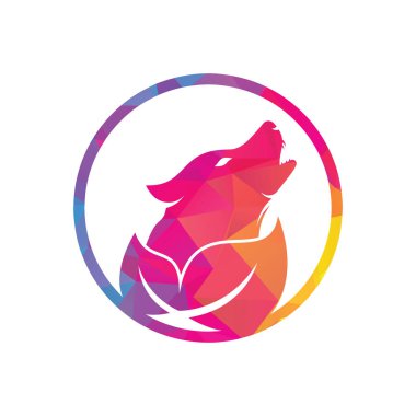 Yaprak Kurt logosu tasarımı. Doğa kurdu logo tasarımı ikon vektörü.