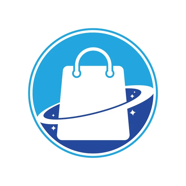 Modèle Logo Planet Shop Design Modèle Conception Logo Vectoriel Sac — Image vectorielle