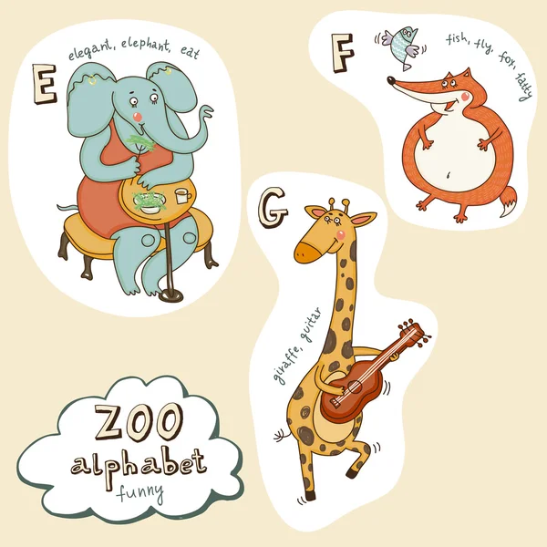 Animal alphabet for children — Stock Vector