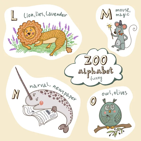 Animal alphabet for children — Stock Vector