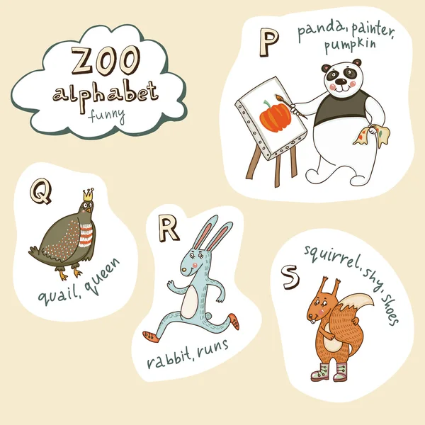 Animal alphabet for children — Stock Vector