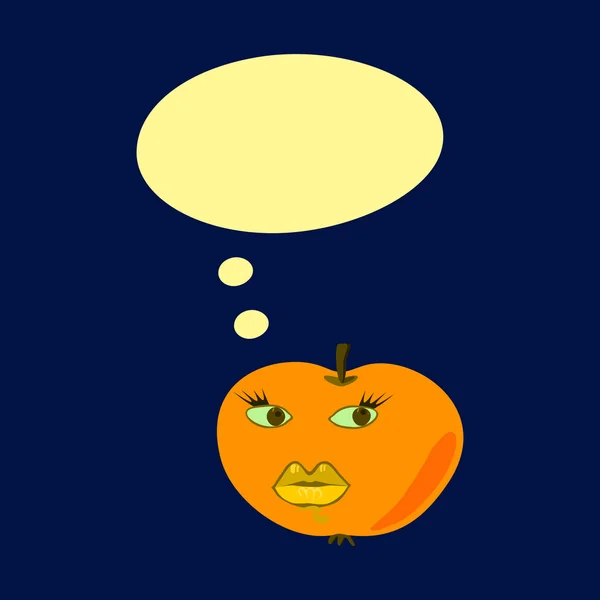 Коммуникационный пузырь - желтое яблоко — стоковый вектор