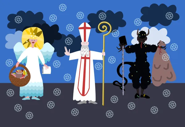 Aziz Nicholas, şeytan ve melek - çek halk Noel geleneği