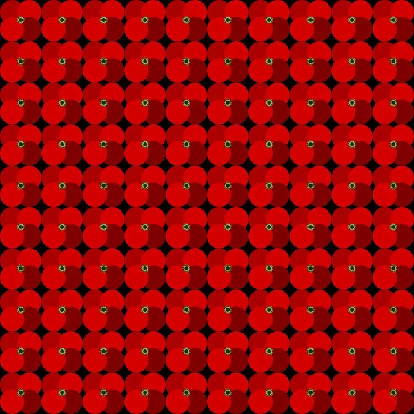 Abstract Infinity Pattern Stylized Red Poppy Flowers — Stock Photo, Image